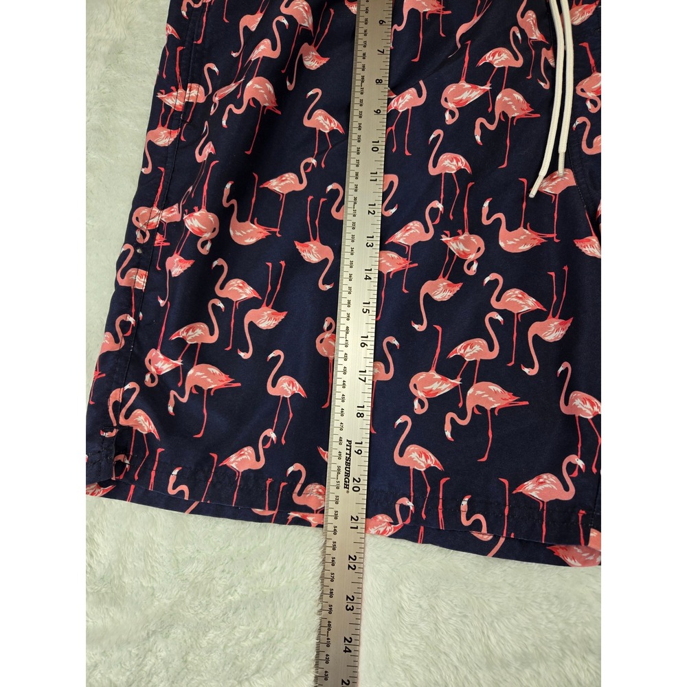 Old Navy Mens XXL Navy Blue Pink Flamingo Print Swim Trunks Mesh Lined Shorts - Picture 5 of 10